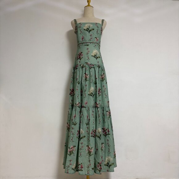 Agua by Agua Bendita Lima green linen extra long dress - Picture 4 of 13